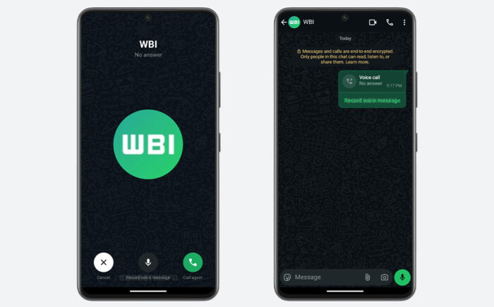 WhatsApp’tan Yeni Özellik: Cevapsız Çağrılara Tek Dokunuşla Sesli Mesaj